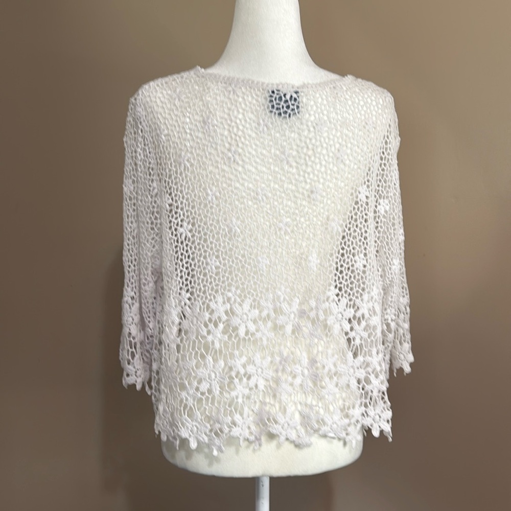 Rabbit Rabbit Rabbit White Crochet Shrug - Picture 3 of 8